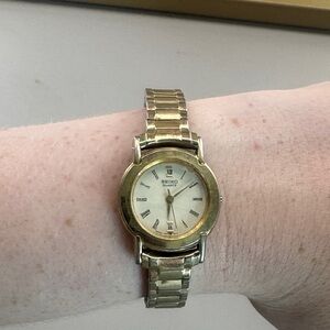 Seiko Gold Watch with Roman Numerals